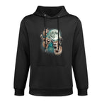 Three Llama Moon  Funny 3 Llama Howling Weird Cursed Meme Machine Washable Hoodie