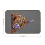 HiGHLaND CoW PRiNT SCoTTiSH ' SuGaR LuMP ON GReY ‘ BY SHiRLeY MacARTHuR  Pet-Safe Bath Mat