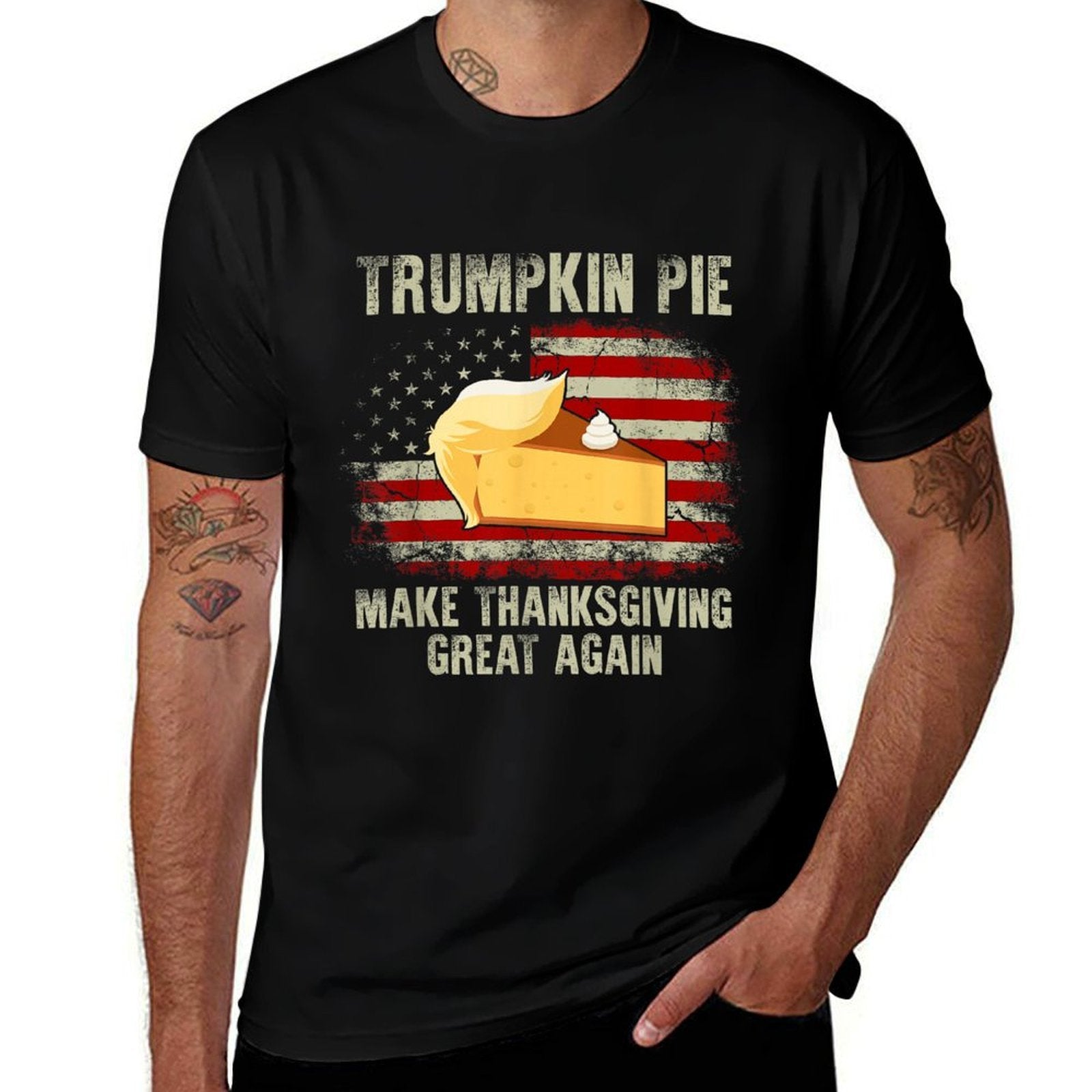 Vintage USA Trumpkin Pie Make Thanksgiving Great Again  Versatile T-Shirt