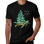 Merry Christmas Sea Turtle Xmas Tree Lights Pjs Men Women  Odor-resistant T-Shirt