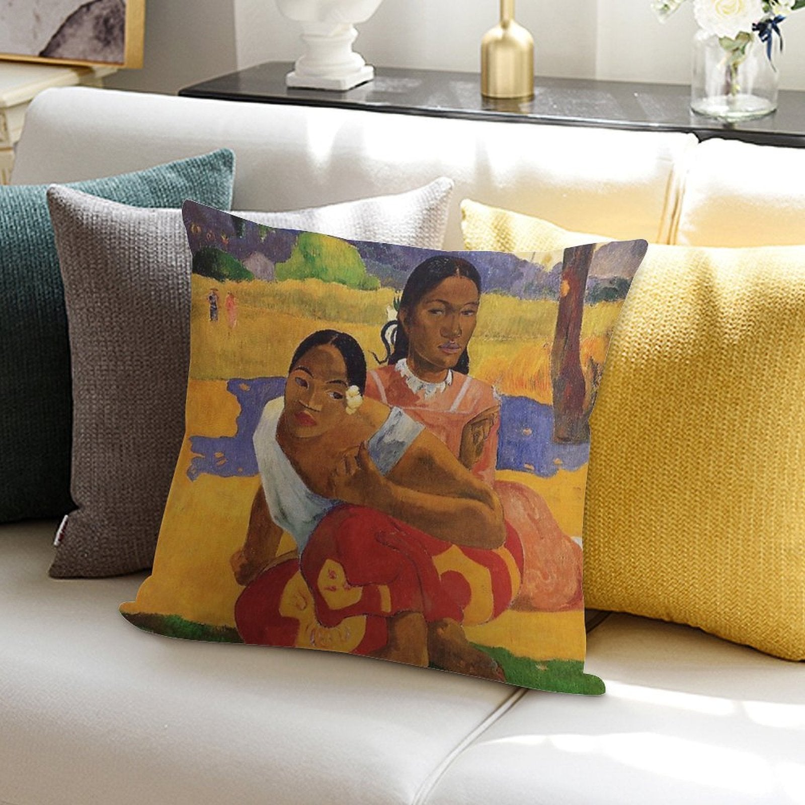 'Nafea Faa Ipoipo' - Paul Gauguin Soft Anti-Pilling Throw Pillow