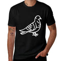 Pigeon Bird Badge Patch Line Art Icon Outline Gift  High-quality Stitching T-Shirt