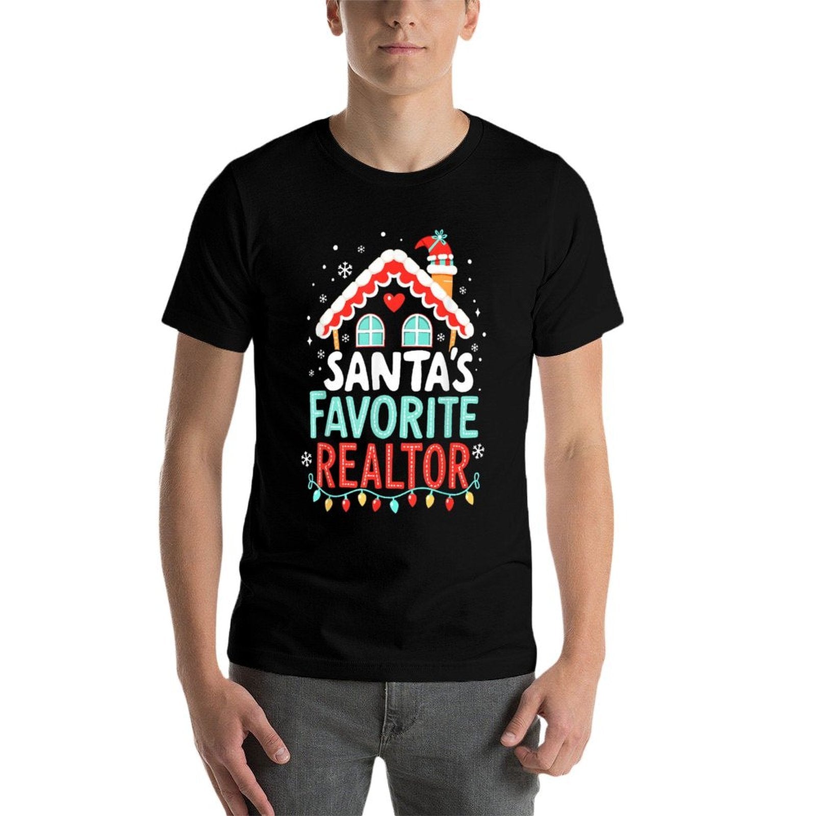 Merry Christmas Xmas Santas Favorite Realtor Estate Agent Comfortable T-Shirt