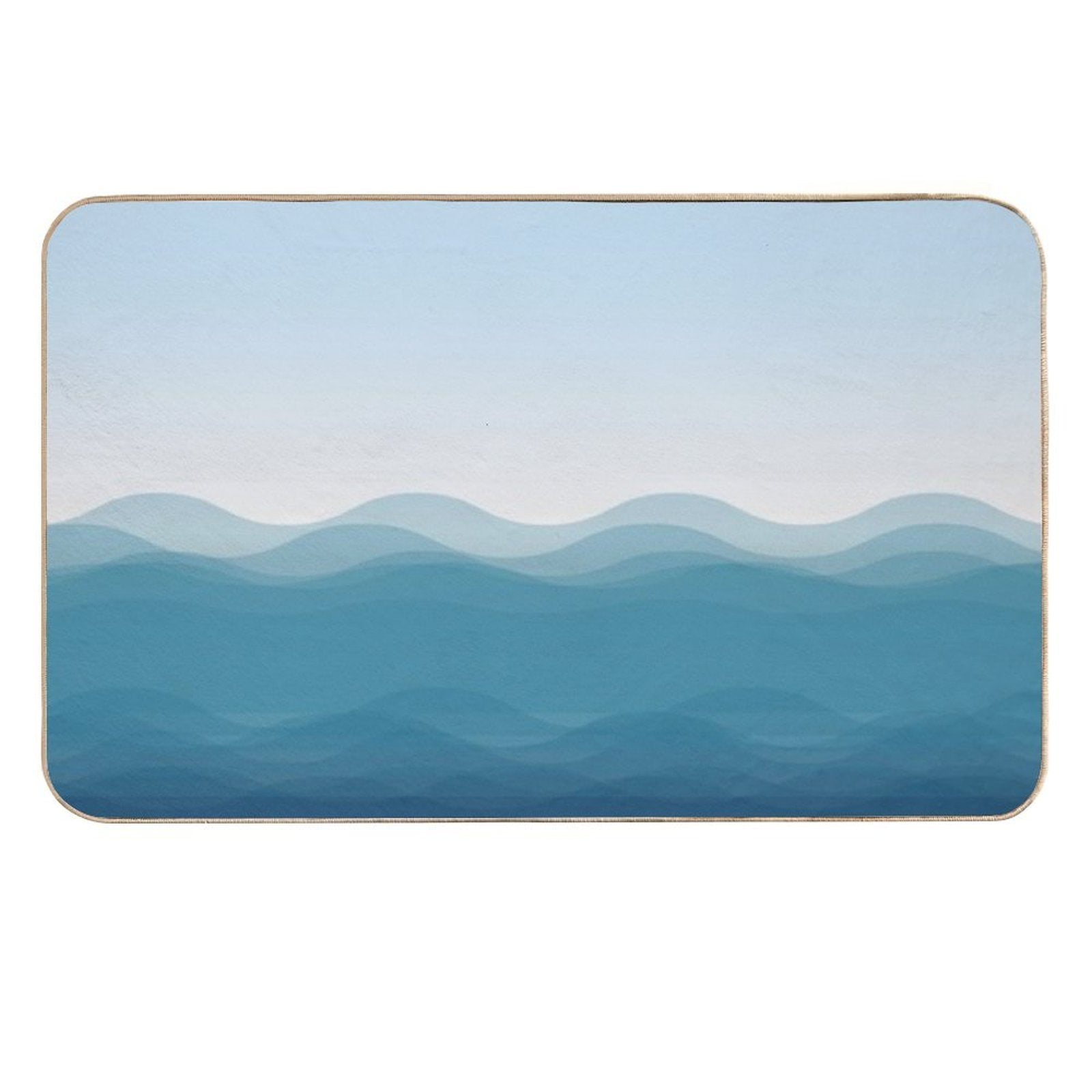 Big Blue Waves Seamless Pattern  Long-Lasting Bath Mat