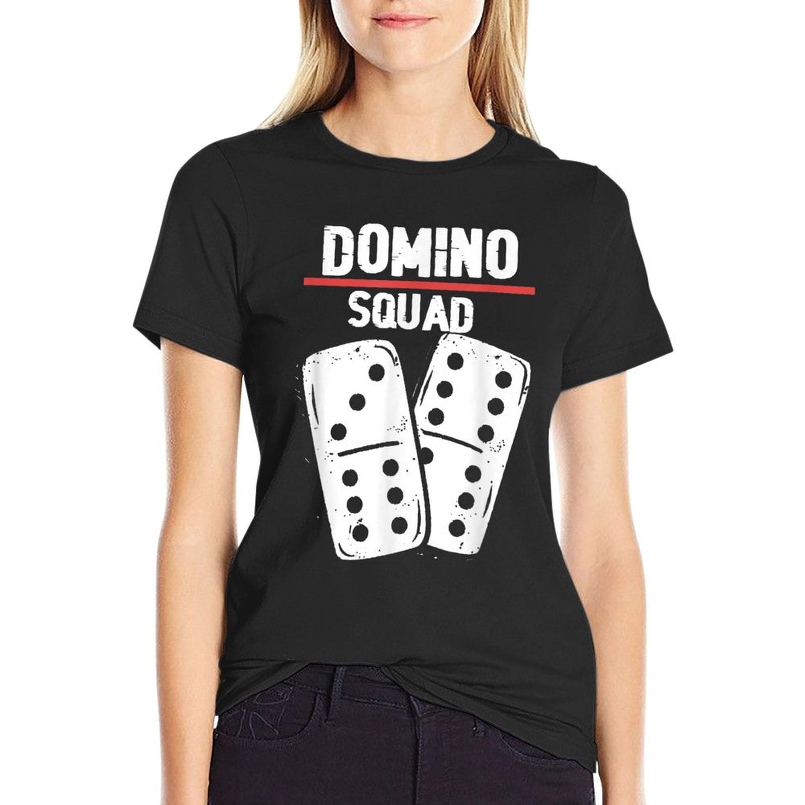 Domino Squad  Dominoes Bones  Domino Player  Durable T-Shirt