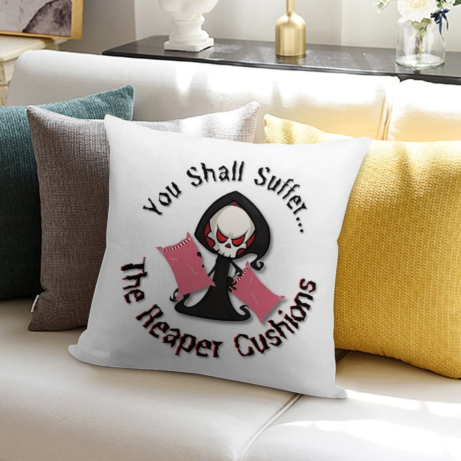 The Reaper Cushions Soft Hidden Zipper Throw Pillow