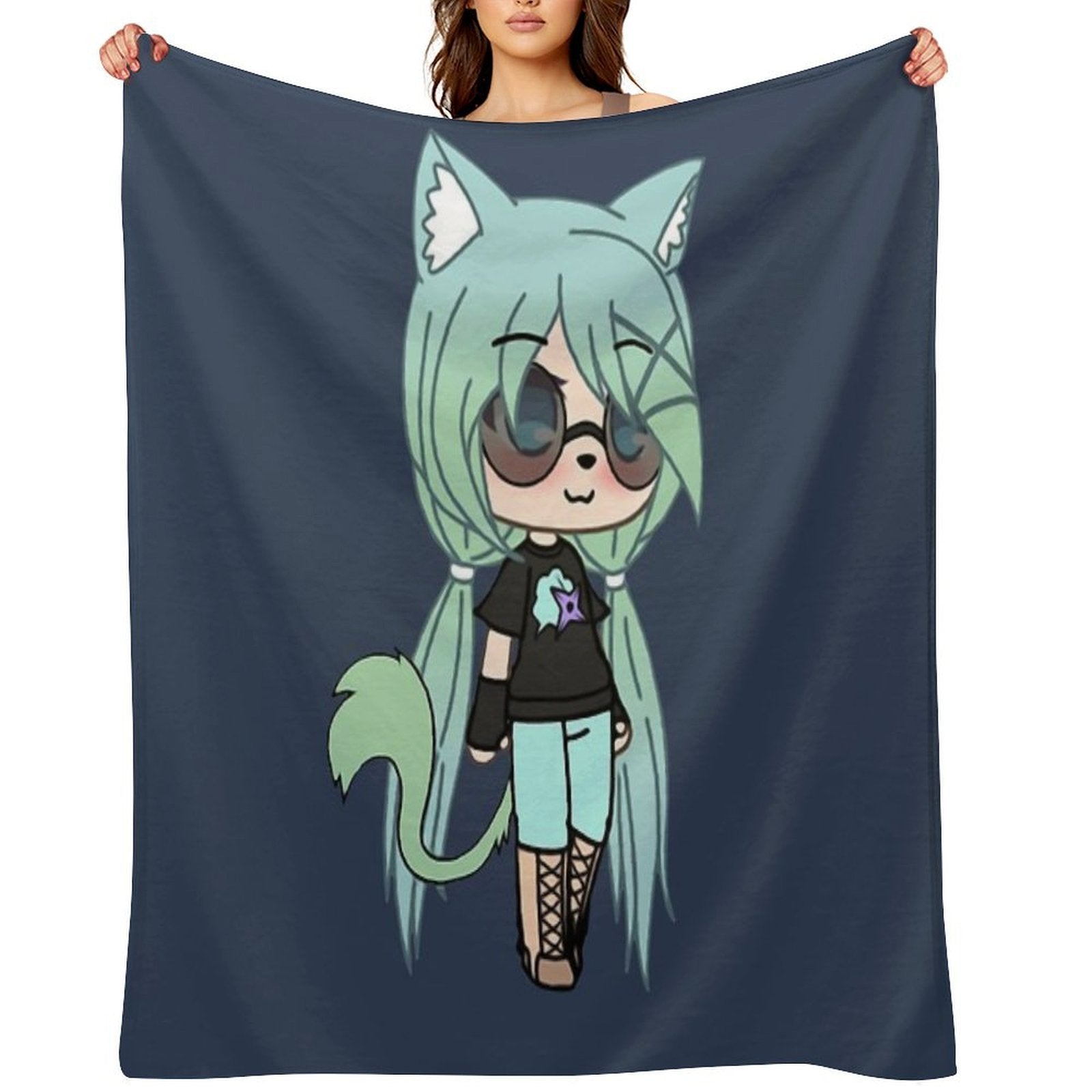 Gacha Life Series - Chloe The Tomboy Shrink-resistant Throw Blanket