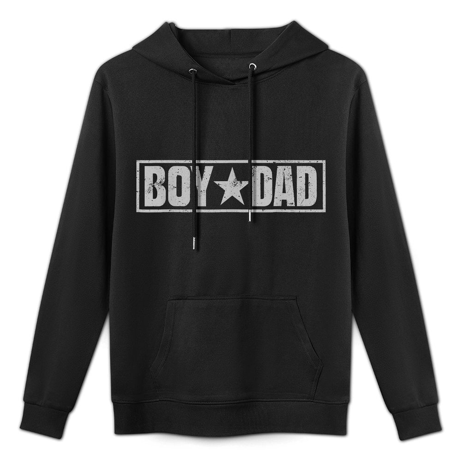 Retro Dad Of Boy Est. 2025 Logo Father Boys To Be 2025 Daddy Cotton-Polyester Blend Hoodie