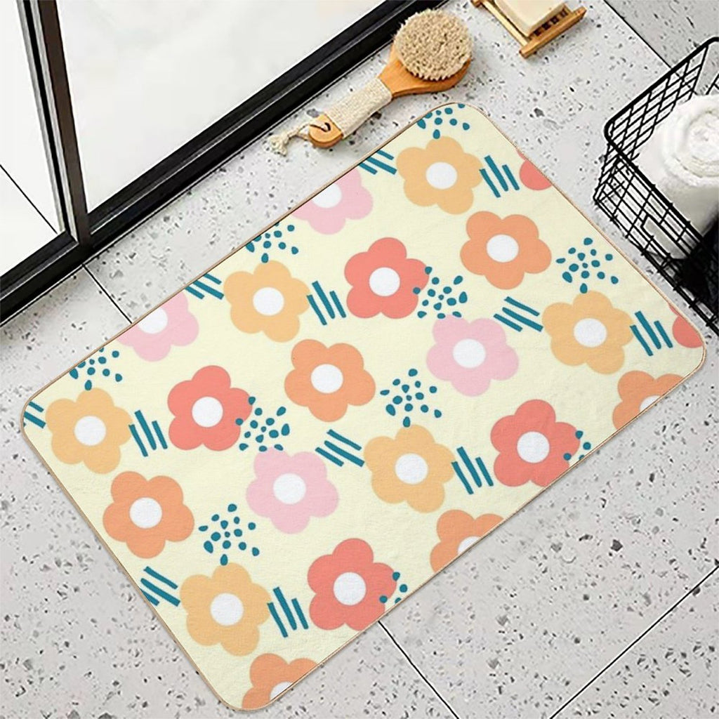 Flower Doodle  Toxin-Free Bath Mat