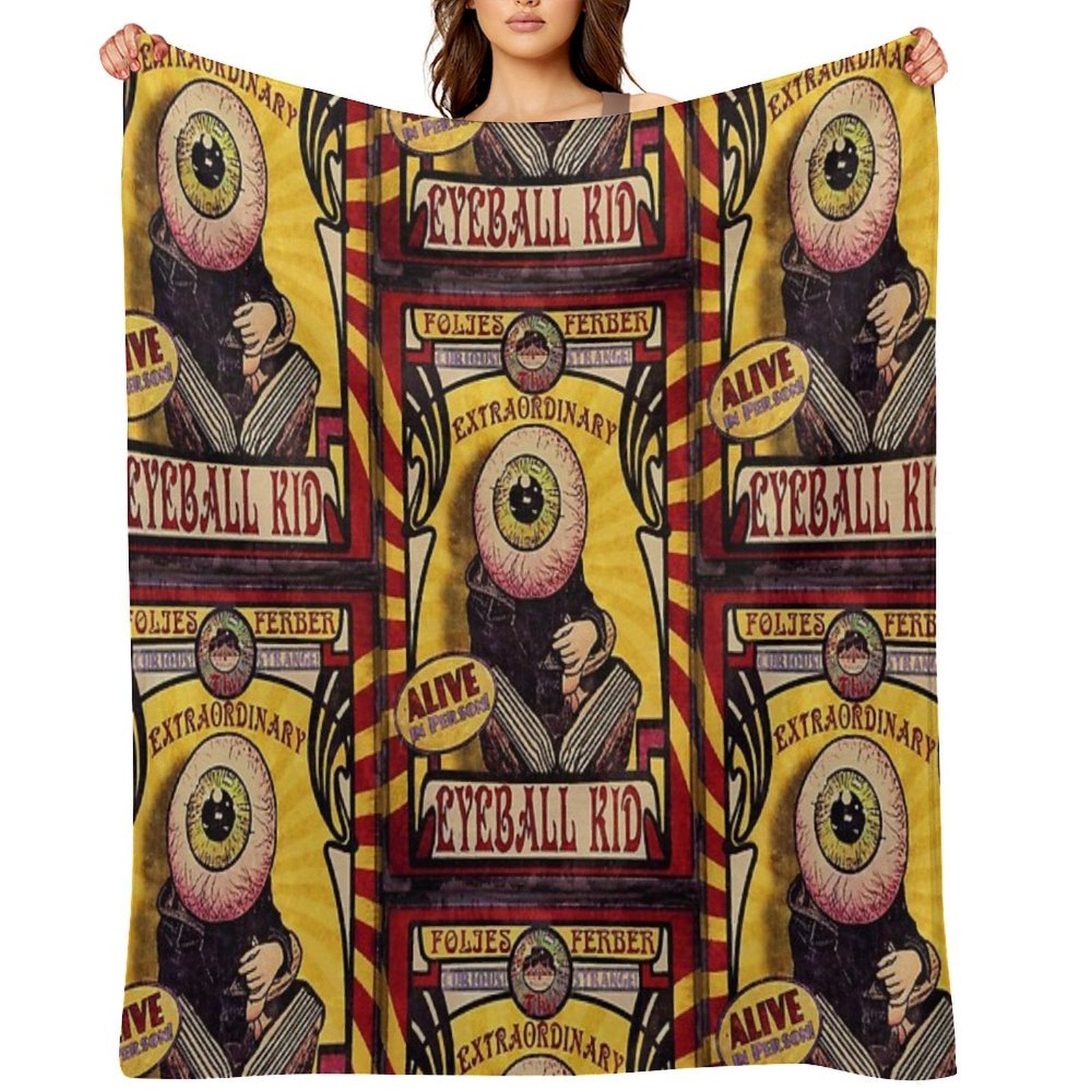 The Extraordinary Eyeball Kid Sideshow Poster Quick-dry Throw Blanket