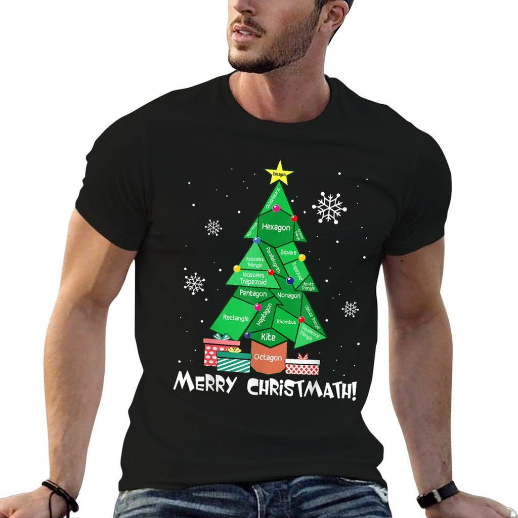 Math Teacher Polygon Christmas Tree Geometry Merry Christmas  Durable T-Shirt