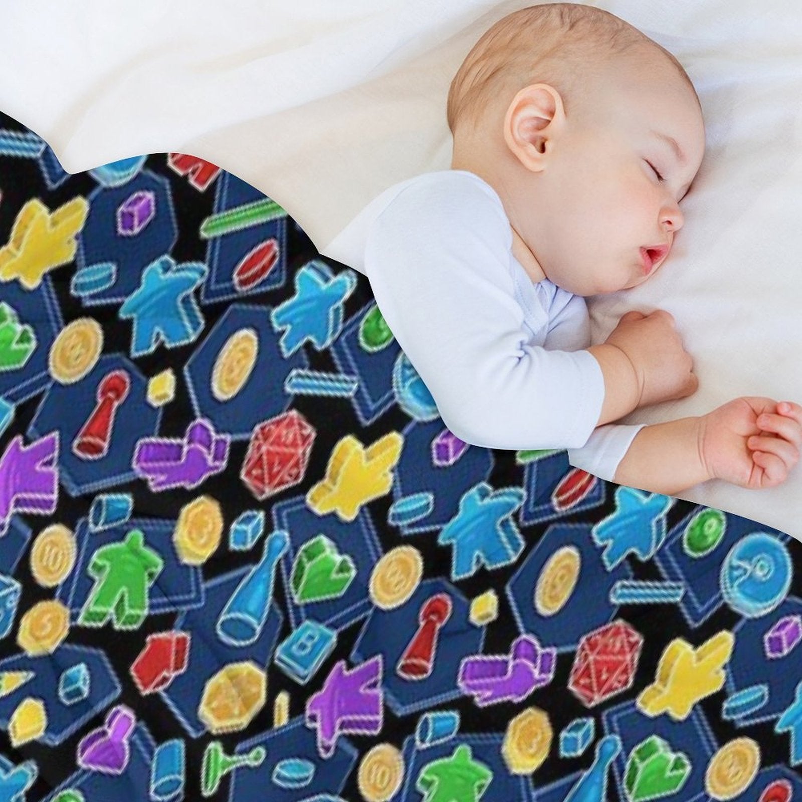 Tabletop Board Game Pieces Pattern Plush Throw Blanket