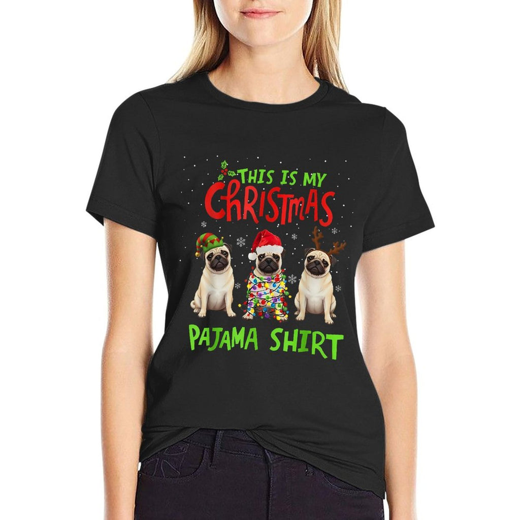 This Is My Christmas Pajama Pug Dog Funny Xmas  Eco-friendly Material T-Shirt