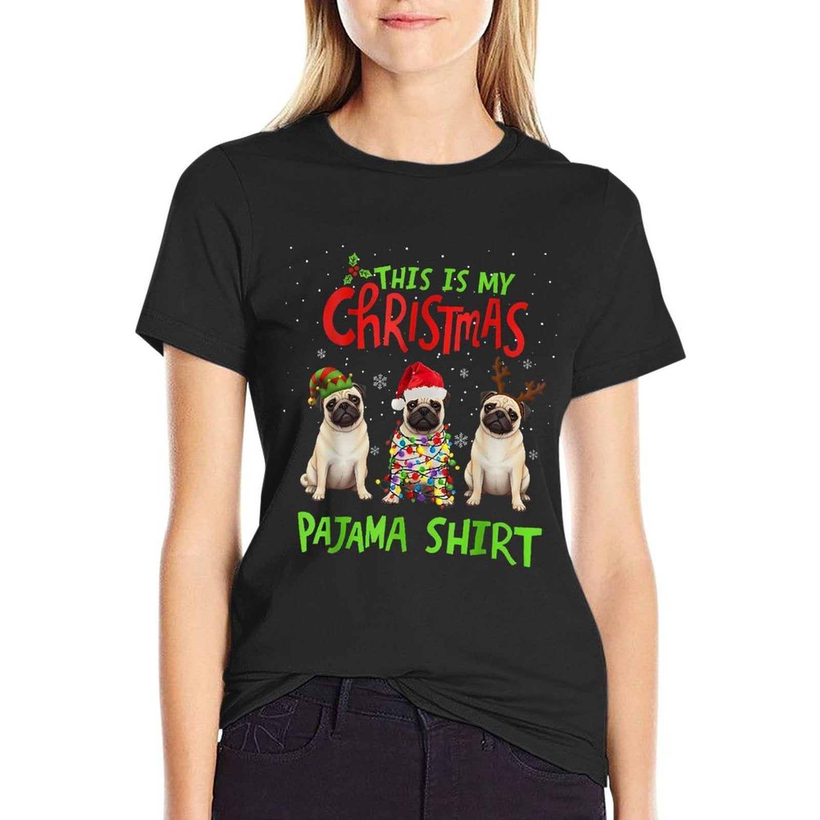 This Is My Christmas Pajama Pug Dog Funny Xmas  Eco-friendly Material T-Shirt
