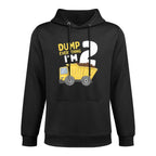 Construction Truck 2nd Birthday Boy 2 Two Year Old Unisex Design Hoodie