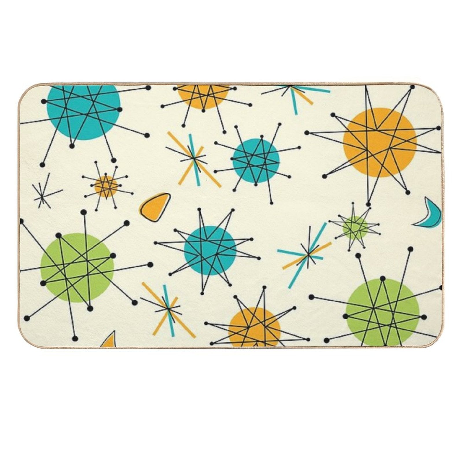 1950s Atomic Retro Pattern  Odorless Bath Mat