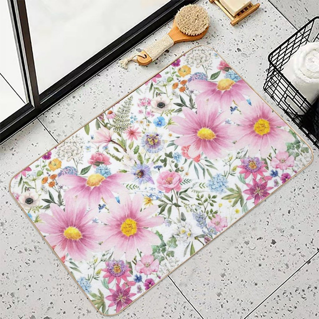 Delicate Flower Meadow  High-Traffic Bath Mat