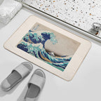 The Great Wave of Kanagawa. Japanese Finest Art by Katsushika Hokusai. Oriental Art Lovers Gift.  Versatile Bath Mat