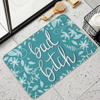 Bad Bitch—Teal  Fade-Resistant Bath Mat
