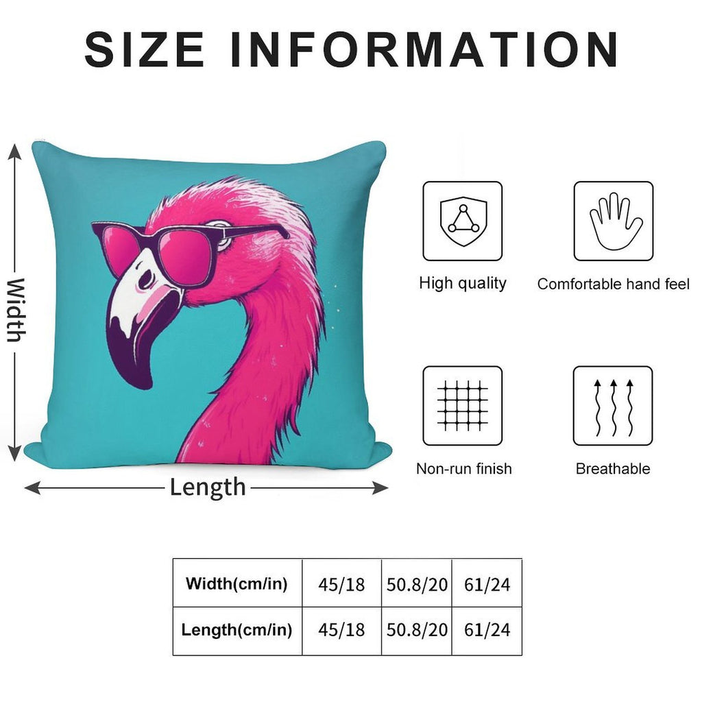 Hot Pink Flamingo Soft Ultra-Soft Texture Throw Pillow