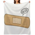 I'm OK Funny Bandages Adorable Cartoon First Aid Kit It Will Be Ok All-season Throw Blanket