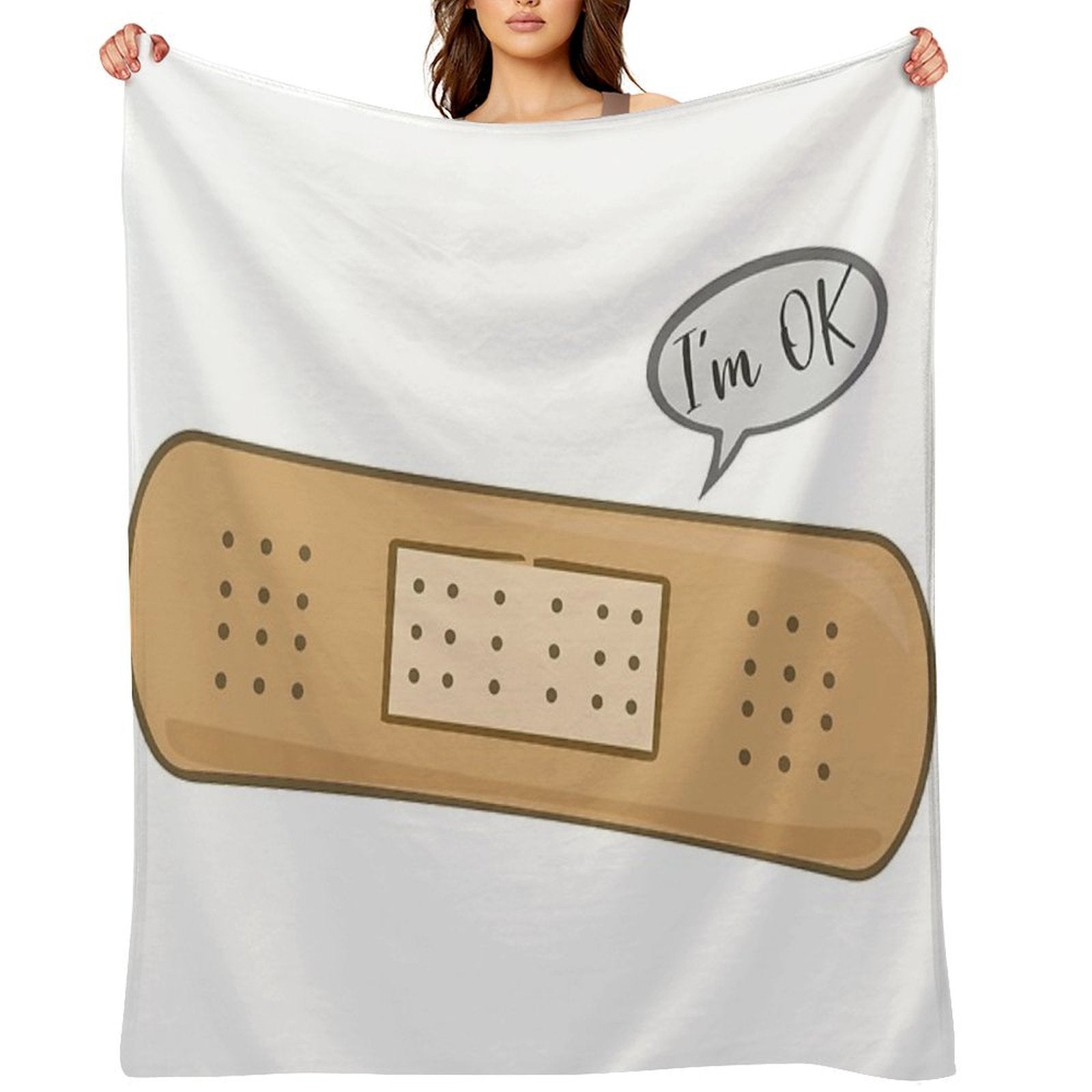 I'm OK Funny Bandages Adorable Cartoon First Aid Kit It Will Be Ok All-season Throw Blanket