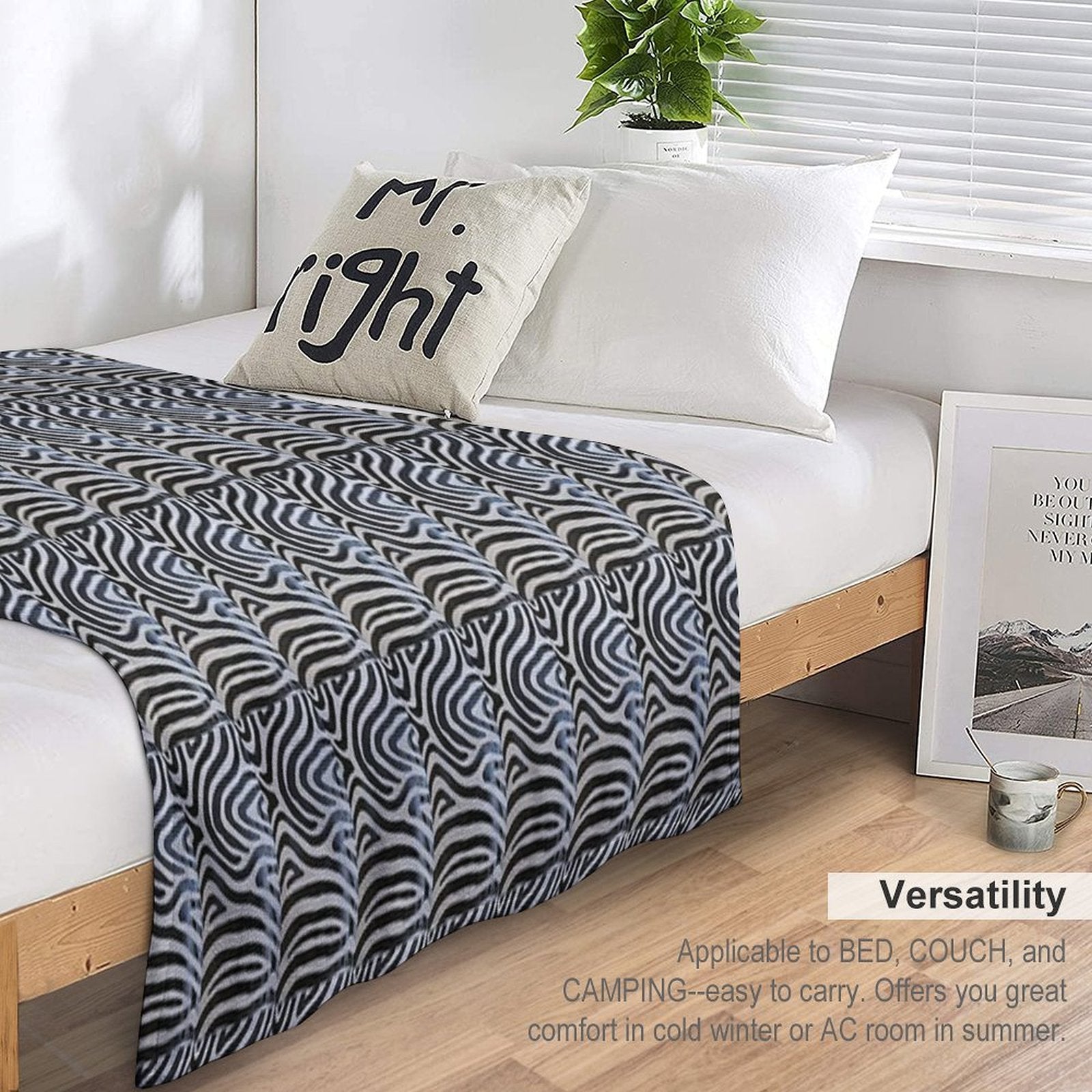 Unique Zebra Prints Plush Throw Blanket