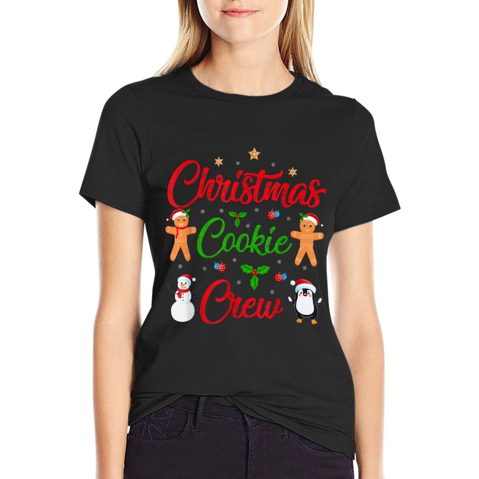 Christmas Cookie Crew Family Baking Team Baker Holiday Xmas  Heathered Texture T-Shirt