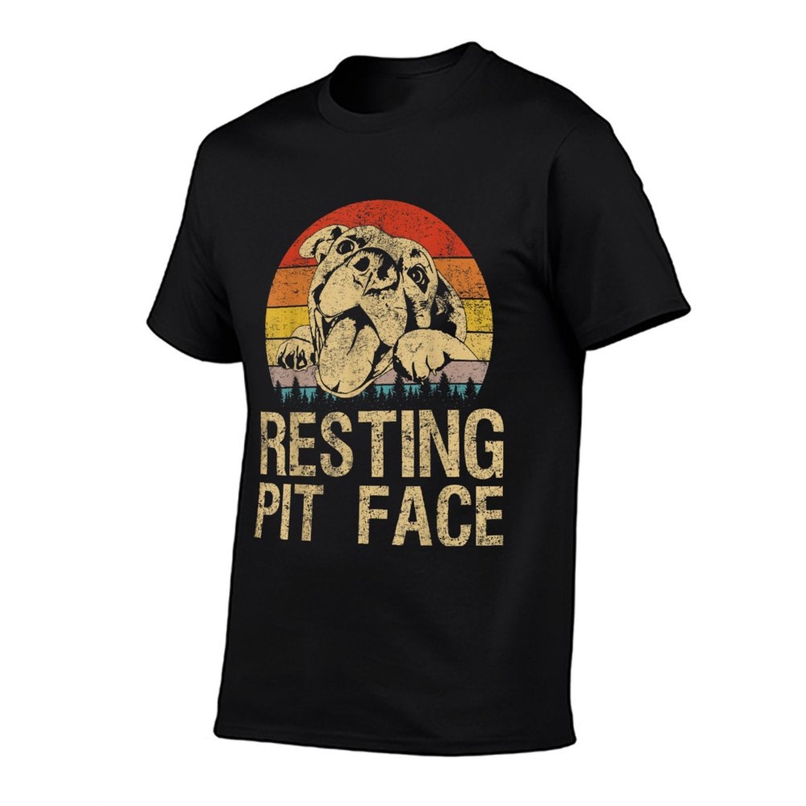 Vintage Pitbull Resting Pit Face - Funny Pitbull Lovers  Breathable T-Shirt