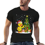 Duck Xmas Tree Lighting Santa Duck Christmas  Moisture-wicking T-Shirt