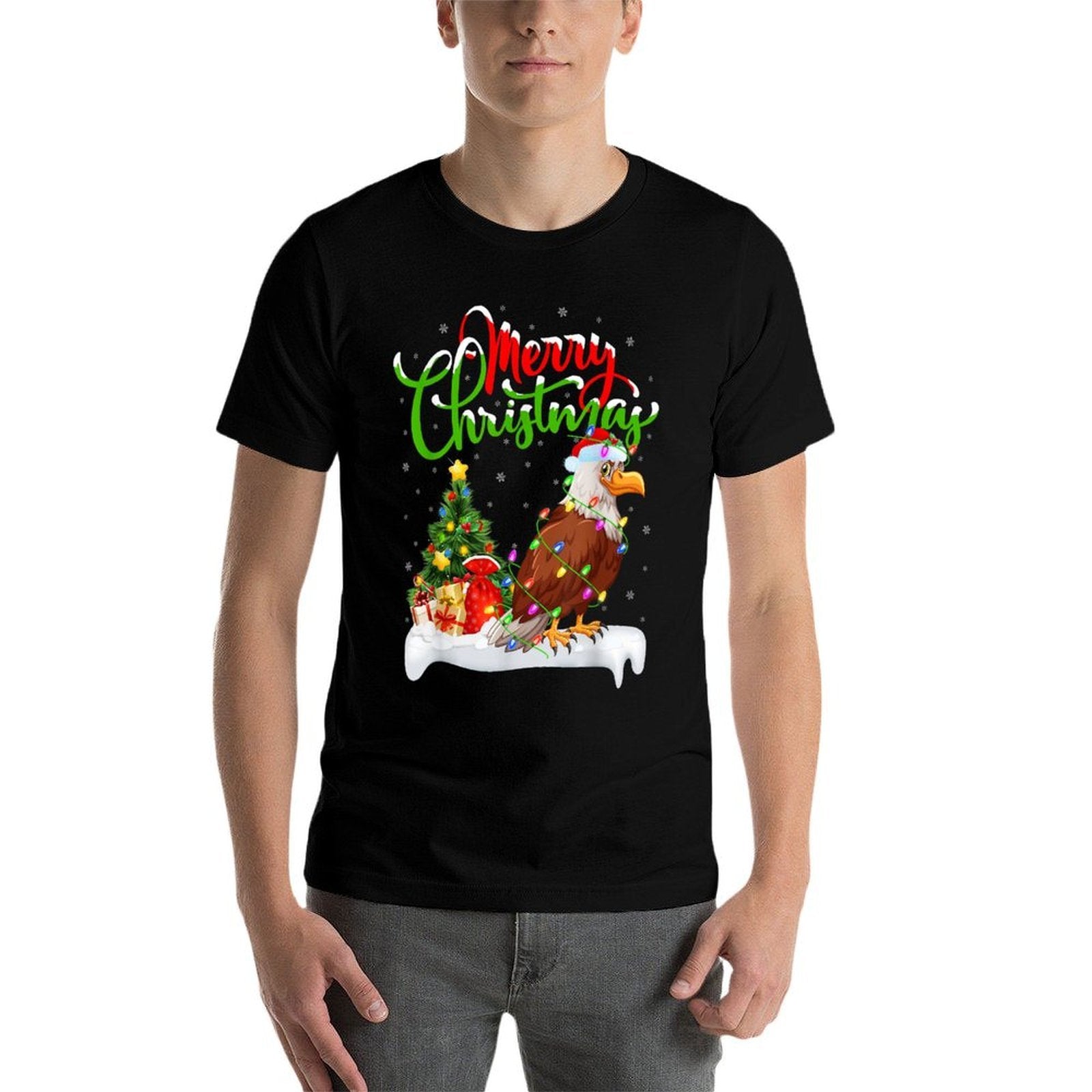 Bald Eagle Bird Lover Xmas Lighting Bald Eagle Christmas  Graphic-printed T-Shirt