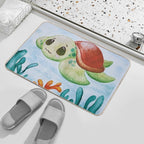 Cute Watercolor Sea Turtle  Multi-Purpose Bath Mat