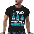 Bingo With My Gnomies Women Men Funny Bingo Gnome  Graphic-printed T-Shirt
