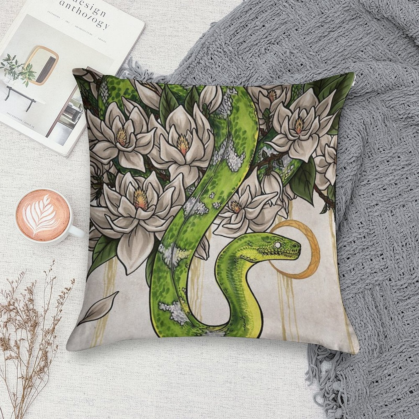 Snake Soft Shrink-Resistant Throw Pillow