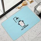 I Love Cold Showers - Penguin  Non-Slip Bath Mat