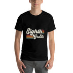 Retro Eighth Grade Teacher Back To School  Trendy Pattern T-Shirt