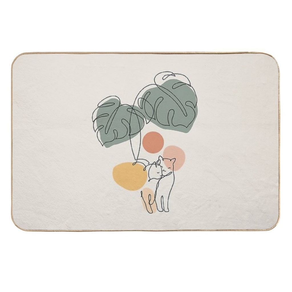 Cat And Plant 36  Multi-Purpose Bath Mat