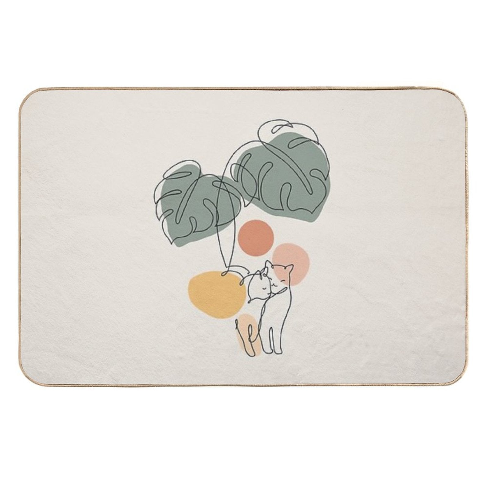 Cat And Plant 36  Multi-Purpose Bath Mat