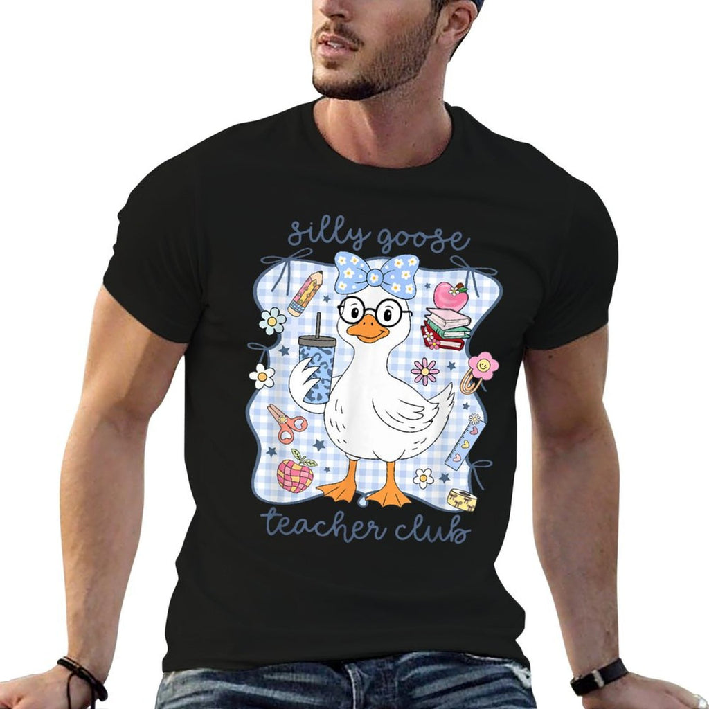 Retro Funny Back To School Teacher Silly Goose Teacher Club  Versatile T-Shirt