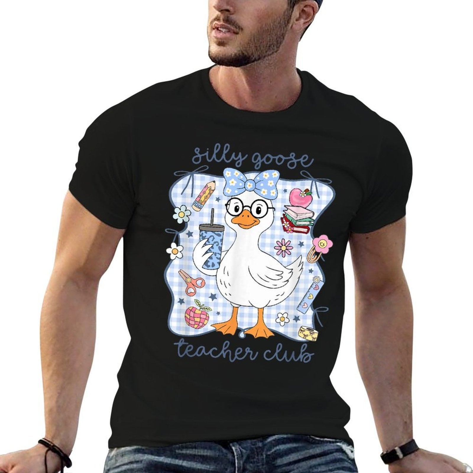 Retro Funny Back To School Teacher Silly Goose Teacher Club  Versatile T-Shirt