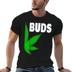 Couple Matching BFF Best Buds Pot Leaf Marijuana Weed Friend  Oversized Silhouette T-Shirt
