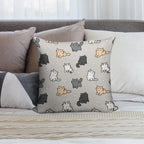 Kittens And Fish Pattern Soft High-Density Material Throw Pillow