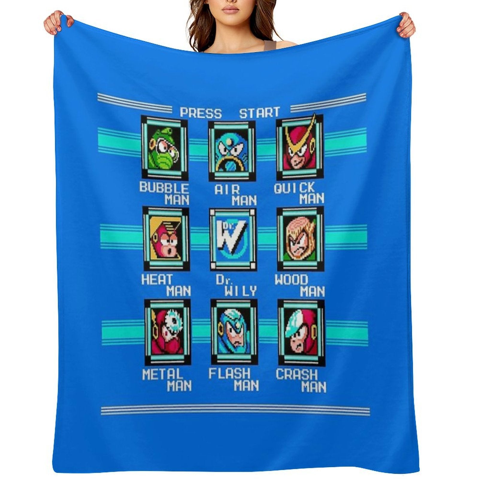 Megaman 2 Stage Select Velvety-soft Throw Blanket
