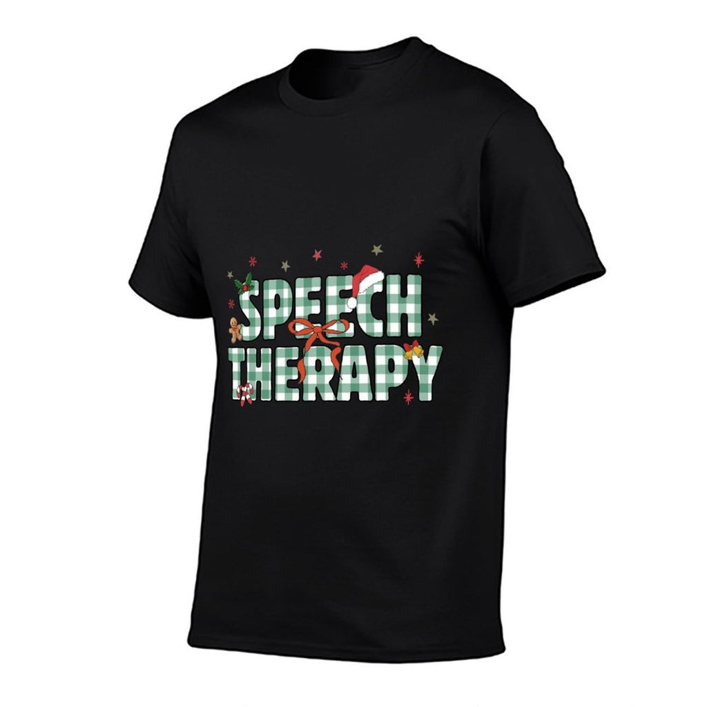 Retro Speech Therapy Christmas Coquette Gingerbread Man SLP Sweatshirt  Cotton T-Shirt