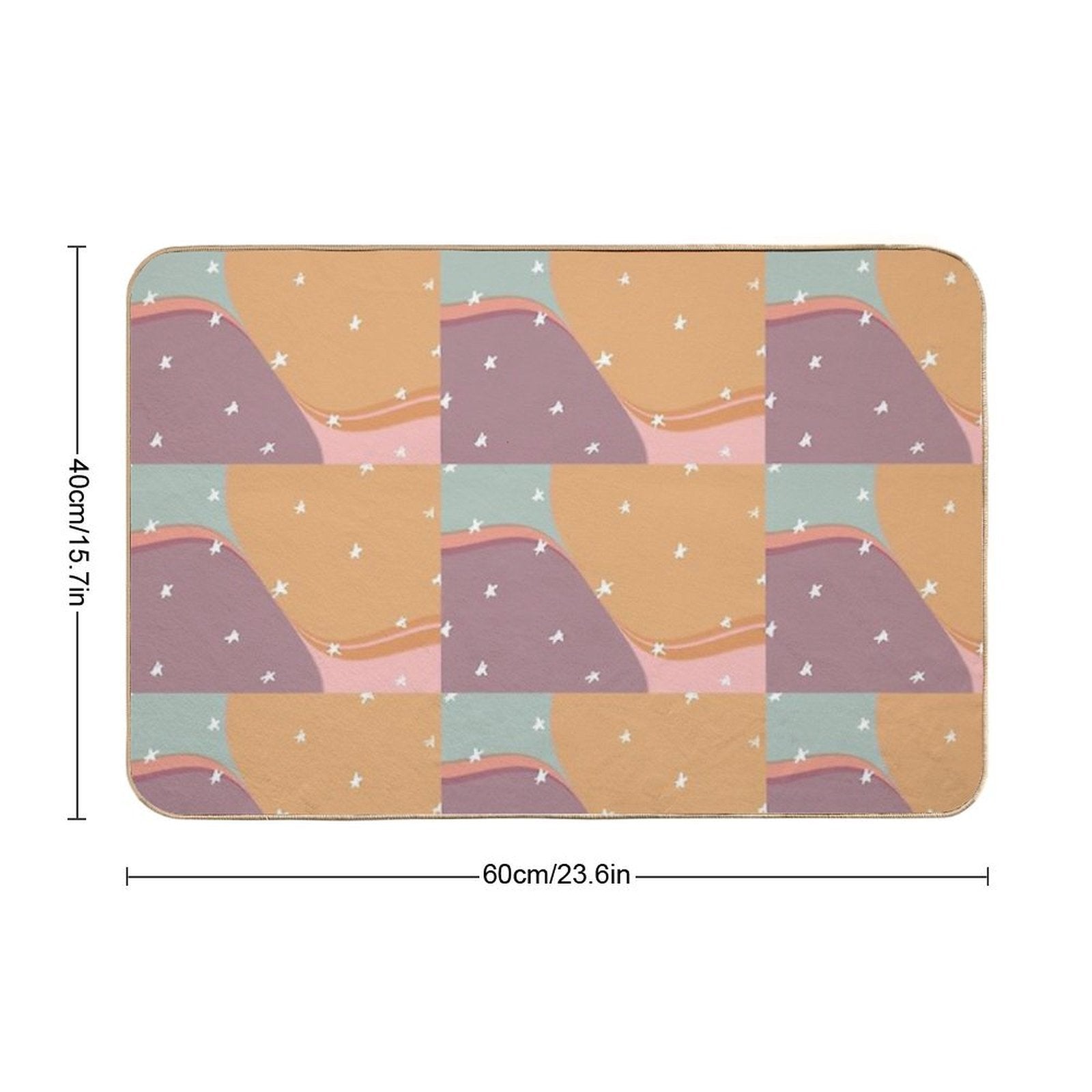 Retro 1980 Aesthetic Colour-block  Odorless Bath Mat