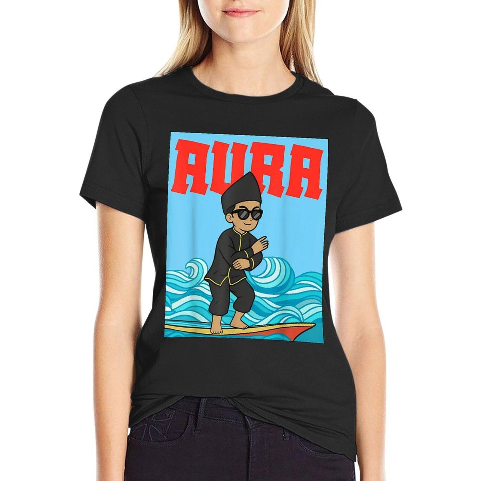 Aura Farming Boat Race Indonesian Kid Meme  Fade-proof Color T-Shirt