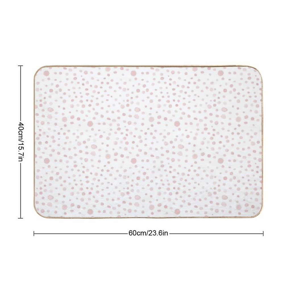 Confetti Watercolor Dots Pattern - Snow + Rose  Fade-Resistant Bath Mat