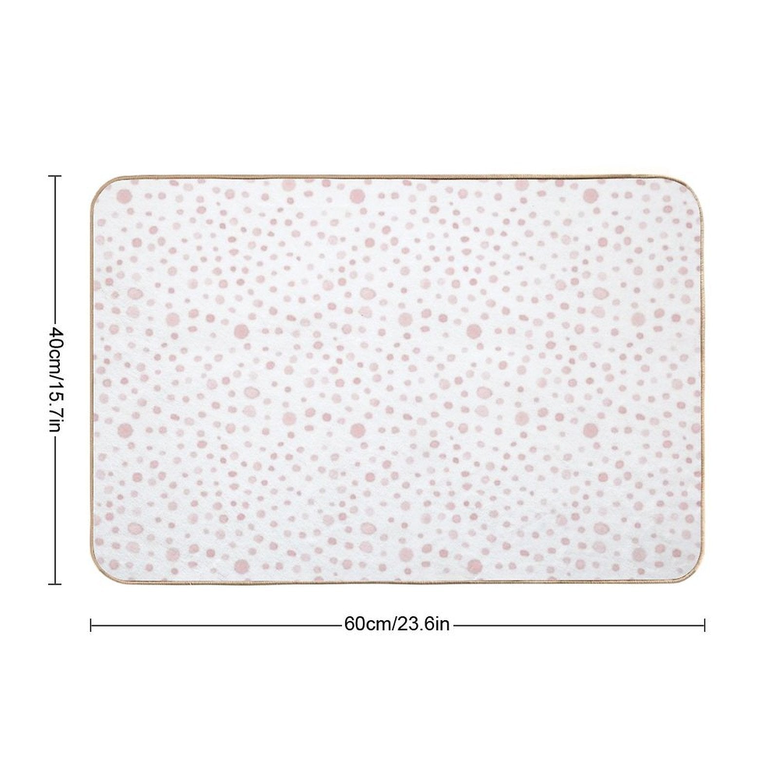 Confetti Watercolor Dots Pattern - Snow + Rose  Fade-Resistant Bath Mat