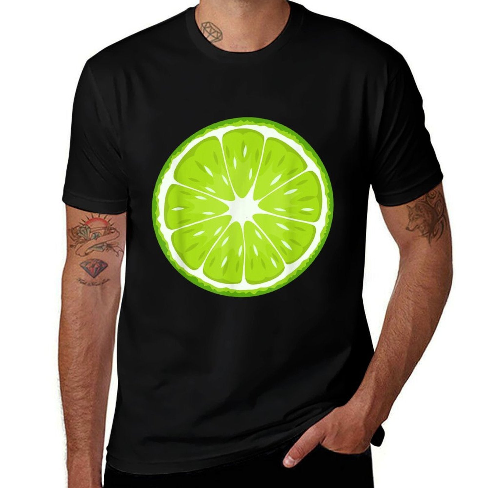 Lime Costume Fruit Halloween Lime Costume  Fade-proof Color T-Shirt