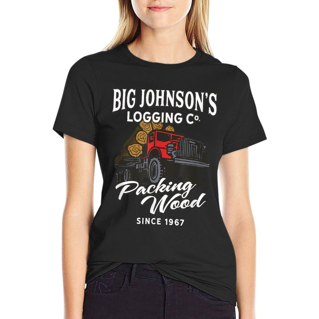 Big Johnsons Logging Co. Packing Wood Funny Logger  Graphic-printed T-Shirt